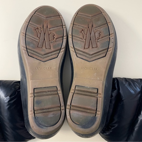 MONCLER Nimble Puffer Down Wedge Knee High Black Boots Snow Women’s Size 40/US 9 - Picture 7 of 16